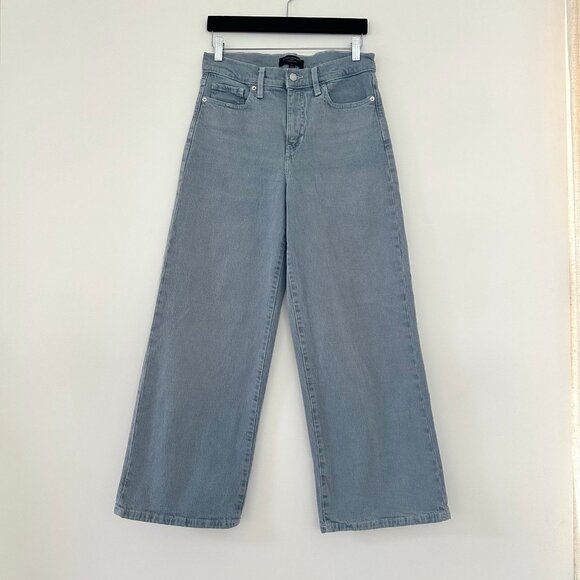 Banana Republic Womens Wide Leg Crop Jeans Size 27/4 Tall Blue Gray High Rise - Picture 1 of 9